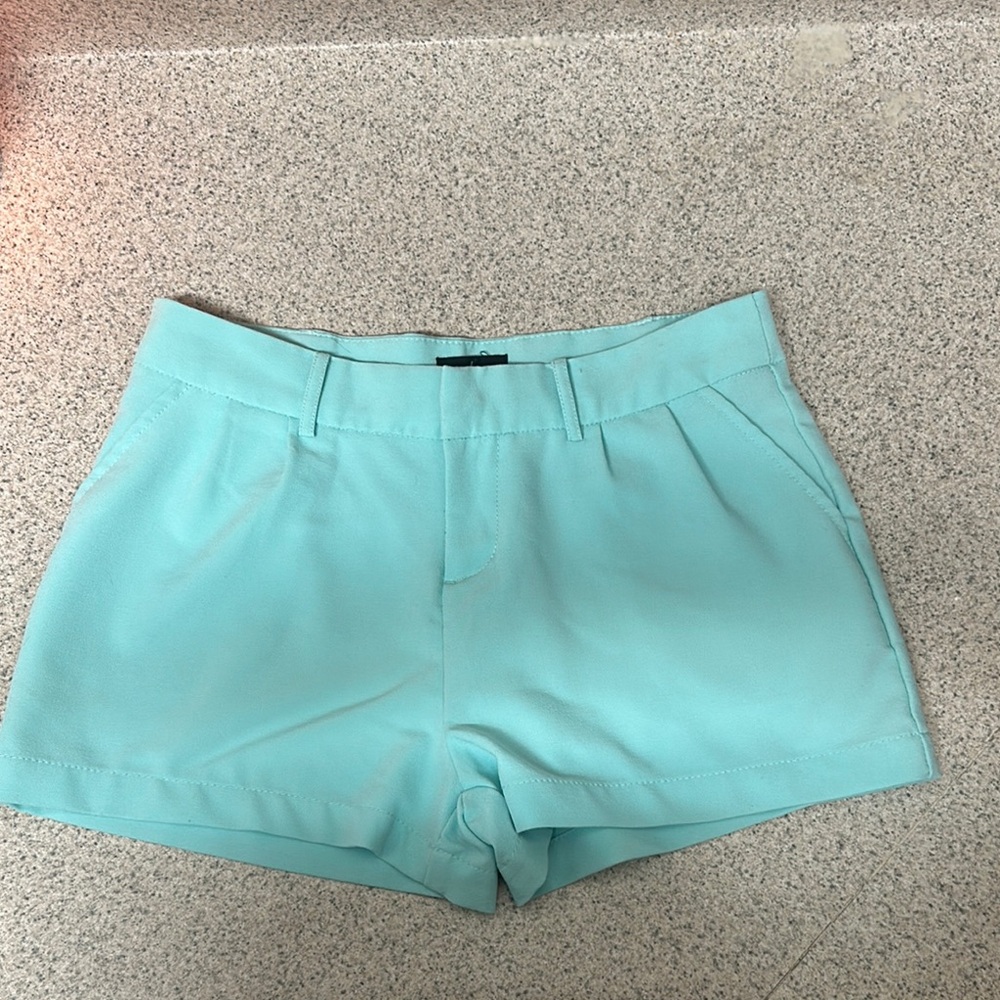 Mine Blue High Waist Tailored Shorts